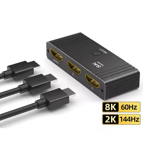 8K HDMI 2.1 Switch Bi-Directional 2 in 1 out 4K@120Hz HDMI Splitter Switcher 2x1 Video Converter 48G