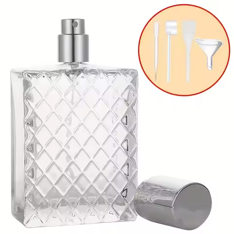 1pcs+4Accessories 100ml Refillable Spray Perfume Bottle with 1 Spray Bottle and 4 refill tools