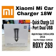 Car Charger Adapter Original Xiaomi Mi Car Charger 18W 18 Watt Quick Fast Charging 2 USB Ports