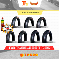 R8 TUBELESS TIRE 70/80-14, 70/90-14, 80/80-14, 80/90-14, 90/80-14, 100/80-14, 110/80-14, 120/70-14