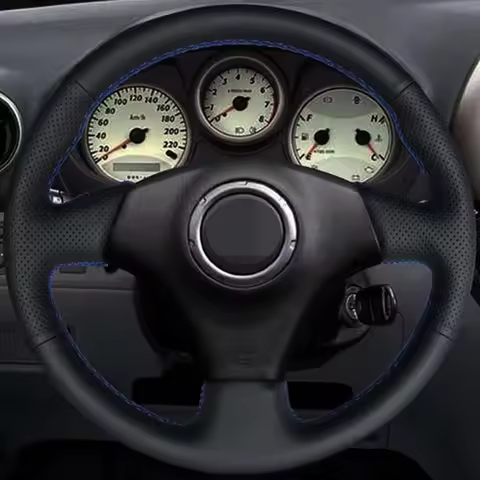 DIY Black Faux Leather Car Accessories Steering Wheel Cover For Toyota RAV4 1998-2003 Celica 1998-20
