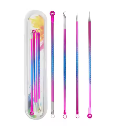New 4PCS Face Cleaning Kit Pimple Removal Tool Blackheads Acne Remover Black Dots Remover Acne Tool 