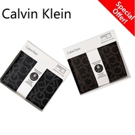 Calvin Klein_   CK Print Men's Wallets Fashion Men's Logo Bi Fold Wallet Gift Box Gift Wallet Cross-