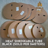 HEAT SHRINKABLE TUBE BLACK ( SOLD PER 5METERS)