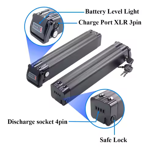 36V Silver Fish 10.4Ah 13Ah 14Ah 16Ah 17.5Ah for Lifebike AGOGS brand cityliner Ecoride B1 PowerPack