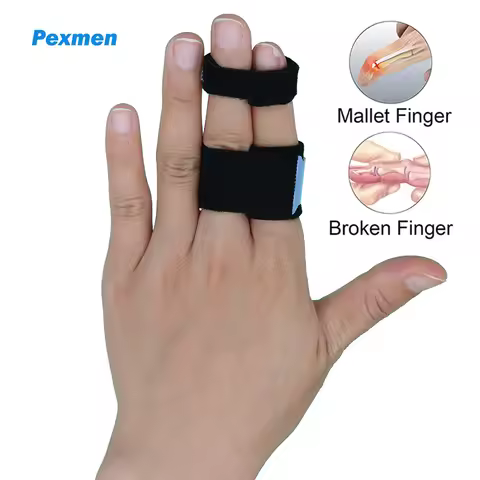 Pexmen 1/2/5/10Pcs Buddy Tape Finger Straps With Padded No-Slip Hook and Loop Finger Splint Solution