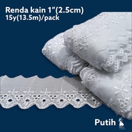 [ 15y-13.5m ] Fabric lace 1 Piece (2.5cm) white fabric lace/ 1 inch tc lace/ 1 Piece telekung lace/ 