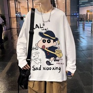 【Plus Size M-8XL】Korean Style Cotton Men Long Sleeves T-Shirt Teenage Cartoon Print Oversized T-Shir