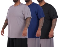 3 Pack: Men’s Big & Tall Tech Stretch Long-Sleeve & Short-Sleeve Dry-Fit T-Shirt (3XT-5XT)