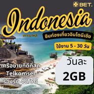 Indonesia Internet SIM อินโดนีเซีย เต็มสปิด 4G/5G ไม่จำกัดเน็ต วันละ 500MB-1GB-2GB-3GB
