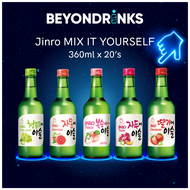 Jinro Flavoured Soju Set | 360ml x 20's (Authentic Korean Soju Ready stocked in Singapore)