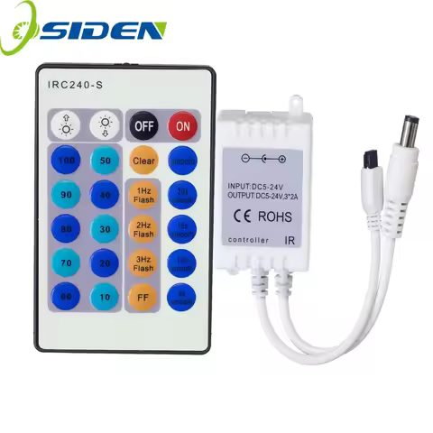 Wireless 24Keys 3*2A RF IR Remote Controller For Single Color 3528 5050 2835 5630 3014 LED Strip Lig