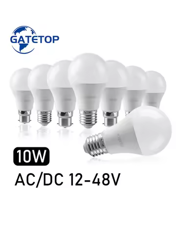 Low voltage LED Bulb AC DC 12V 24V 48V A60 E27 B22 Base Lamps 10W Bombilla For Solar Led Light Bulbs
