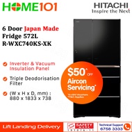 Hitachi 6 Door Japan Made Fridge 572L R-WXC740KS