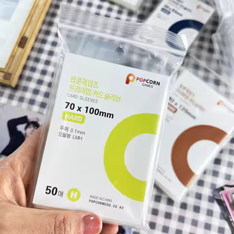 50Pcs Korea Transparent Anti-scratch Card Sleeves HD Clear CPP Film Kpop Idol Popcorn Card Cover For