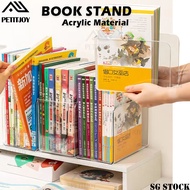 【SG】Acrylic Book Shelf Transparent Book Stand A4 Book Stand Book Shelf Organizer U Shape Office