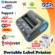 Waybill Sticker A6 size Bluetooth Thermal Printer in Portable Pocket Size with free Sticker Roll