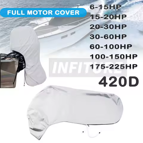 420D 6-225HP Boat Full Outboard Engine Cover Protection Waterproof Sunshade Dust-proof For 6-225HP M