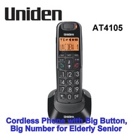 Uniden AT4105 Cordless DECT Phone with Big Button Big Number for Elderly Senior People 1 year warra