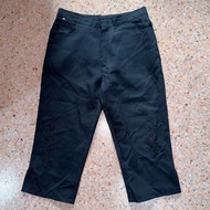 Waist 28 Fabric Pants Three-Quarter