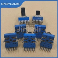 2PCS RK14 Type 7Pins Dual B5K B10K B20K B50K B100K Volume Adjustment Rotary Potentiometer Flower Sha