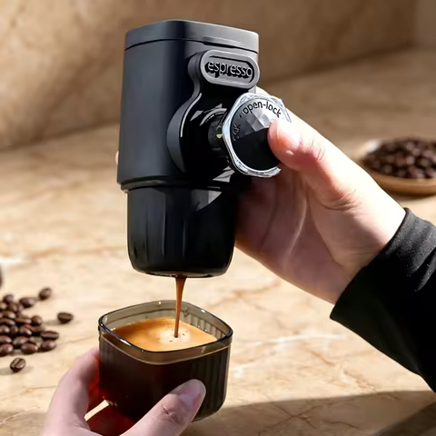 FENCHUI Portable Hand Press Coffee Machine Italian Capsule Coffee Powder Home Travel Outdoor Espress