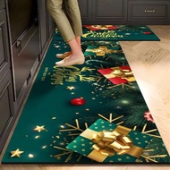 2PCS Christmas Carpet Set - 40x60cm & 40x120cm PVC Floor Mat