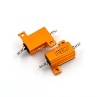 1PCS RX24 10W 8R 8RJ Wire Wound Resistor Metal Shell Aluminium Golden Resistor 10Watt 8 Ohm Heatsink
