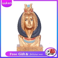 Uukendh Egyptian Queen Head Statue Natural Resin Gift Pharaoh Figurine Decor BUN