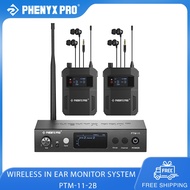 Phenyx Pro PTM-11 2 Bodypacks UHF Mono Wireless in-Ear Monitor System Metal Wireless IEM System