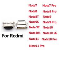 ช่องเสียบชาร์จแจ็ค USB 10ชิ้นช่องเสียบปลั๊กช่องเสียบที่ชาร์จสำหรับ Xiaomi redmi Note 7 8 8T 9S 9T 10S Pro 4G 5g
