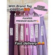 🔥PROMO🔥 LOOPY SCARF premium pleated shawl pleated halus purple collection tak payah gosok