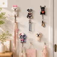 WAY 5 Pcs Self-Adhesive Hook, 2D Flat Acrylic Decorative Wall Hooks, Romantic Hanging Storage Cute A