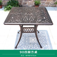 KIMDELIN Garden Bistro Table With Umbrella Hole Outdoor Weatherproof Cast Aluminium Leisure And Dura