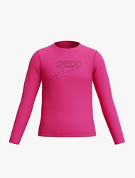 Speedo Unisex Long Sleeve Classic Logo Rash Guard - Margarita Pink