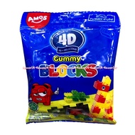 Amos 4D Gummy Block 40gr 3D Delicious Candy Jelly Candy Stackable Blocks Brix Edible Blocks Yummy Bu