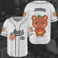 Summer Mens Womens Ateez Aniteez Characters Baseball Jersey Girl Casual Sports 3D Print Graphic T-Sh