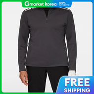 เสื้อ quarter-zip J.Lindeberg ของผู้ชาย มิดเลเยอร์ เฟลีซ สีเทา คอลเลคชันฤดูใบไม้ร่วง/หนาว 2025