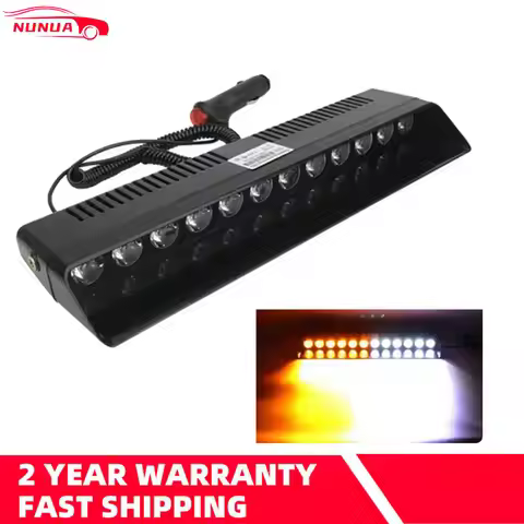 Car LED Light S12 12LED Suction Cup Strobe Police Lights DC12V Car Front And Rear Gear Warning Flash