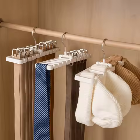Multifunctional Belt Organizer Hanging Tie Rack Belt Hanger Clothes Rack Organizer Tie Rack Home Clo