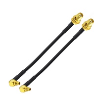 Superbat WiFi Antenna Extension Cable 4inch MMCX Male Right Angle to SMA Female RG174 Coax Cable 2Pc