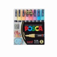 uni ปากกามาร์คเกอร์ POSCA รุ่น PC-3M Soft Color Set 8 สี (353706-727523010)