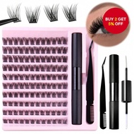 DIY Lash Extension Kit, Lash Clusters With Waterproof Strong Hold Lash Bond And Seal