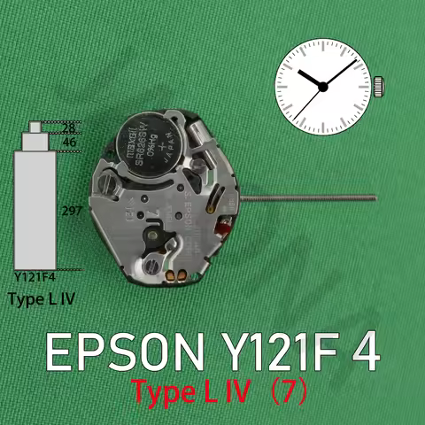 Y121 movement EPSON Y121F4 Watch Quartz Movement Longer pipe Y121-7 S.EPSON CORP NO JEWELS The numbe