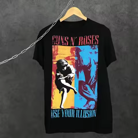 New 80s Guns N 'Roses Band Casual T-Shirt Men's and Women's Luxury Band Brand Top 2026