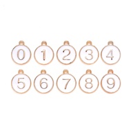 White Arabic Numbers Hand-Made diy Art Craft Materials Work Gifts Double-Sided Alloy Handmade Jewelry Earrings Necklaces Key Ring Pendant Accessories