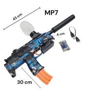 TERLENGKAP mainan anak tembakan ridefire blaster mp7-ak47 peluru gell bulet water USB charger batera