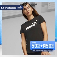 PUMA BASICS - เสื้อยืดผู้หญิง Essentials Logo สีดำ  - 58677401