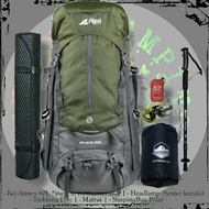 PROMO TAS PAKET LENGKAP CAMPING GUNUNG REI ATMOS 60L TOBA 60L HORIZON 60L ORIGINALFREE RAINCOVER