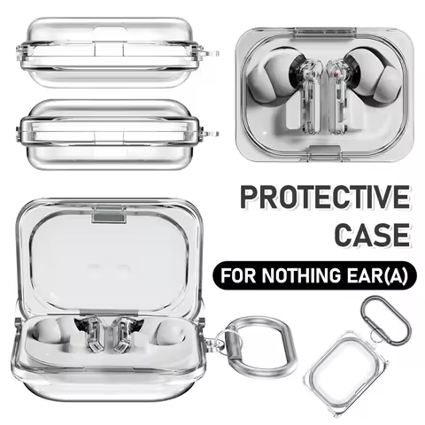 Transparent Earphone Case for Nothing Ear(a) Shockproof Protective Case with Keychain Headphone Box 